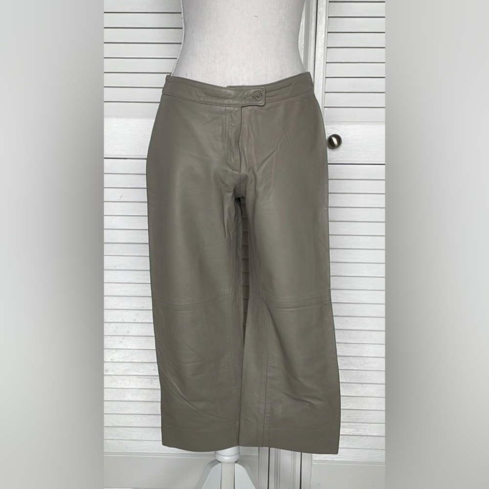BCBG leather cropped pants